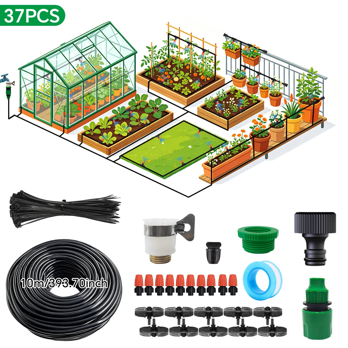 نظام ري الحدائق 30-5M، رشاش قا - مراجعة Smart Garden Greenhouse وسعره