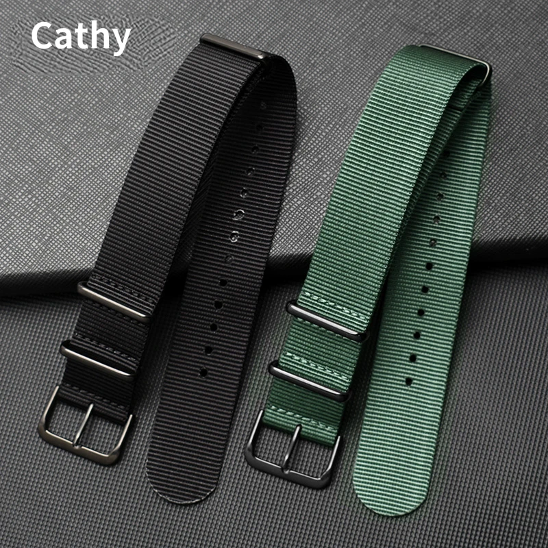 Nylon Watch Band for Seiko No. 5 Black Water Ghost Srpd79 Unisex Canvas Waterproof Watch Strap Accessories 22mm Wristband