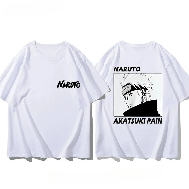 Naruto Front Back Print Anime Kids Boys Girls T‑Shirt Casual Short Sleeve Tee Children Summer Daily Wear Tops