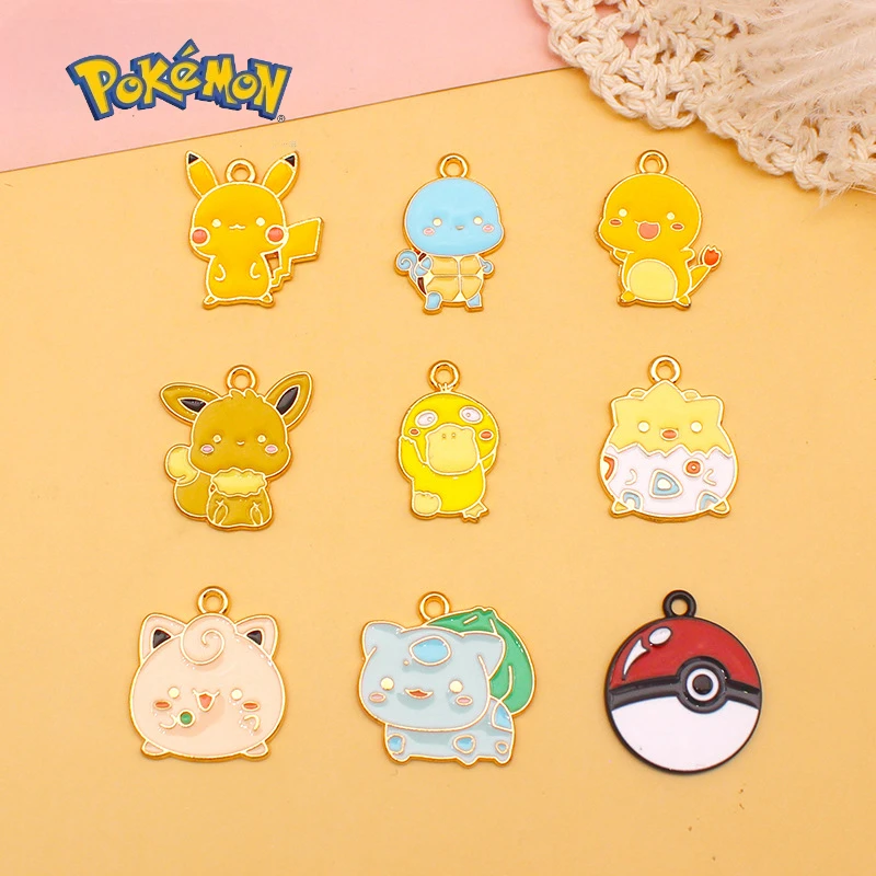 Pokemon Cute Cartoon Earrings Pandant Anime Characters Eevee Charmander Psyduck Alloy Accessories Neacklace DIY Decoration