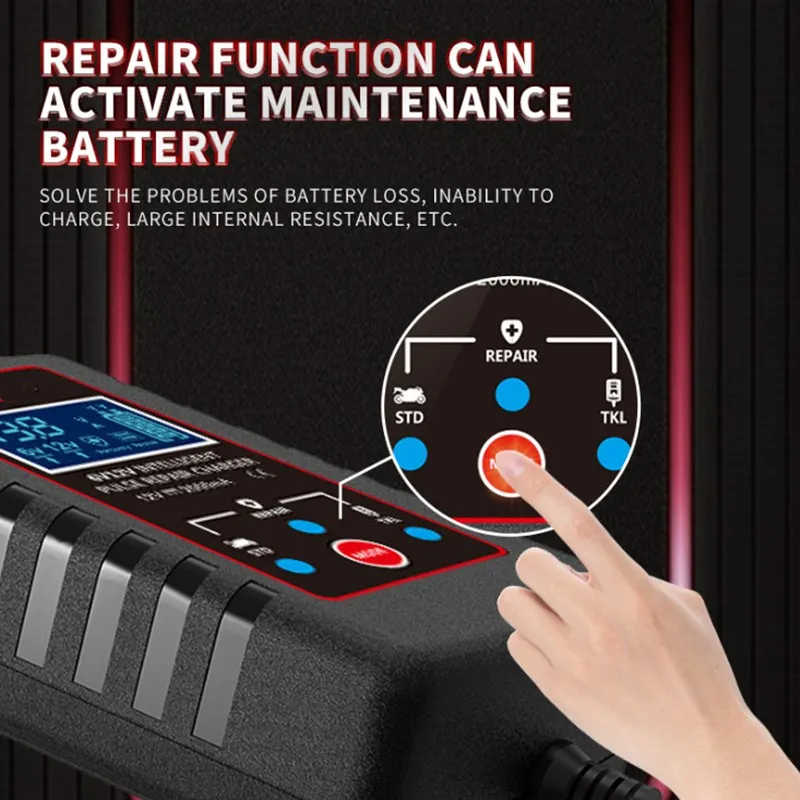 6V 12V Lead-acid Batter Charger For Car Motorcycle Toy Battery Pulse Repair Charger H4R0