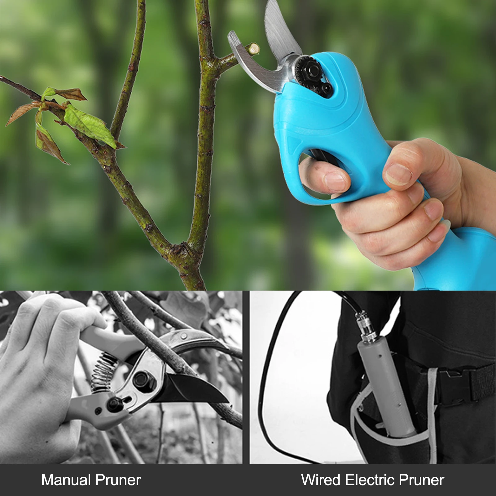 16.8V Professional Cordless Electric Pruning Shears with Carry Case Rechargeable 2000mAh Battery Tree Branch Pruner Garden