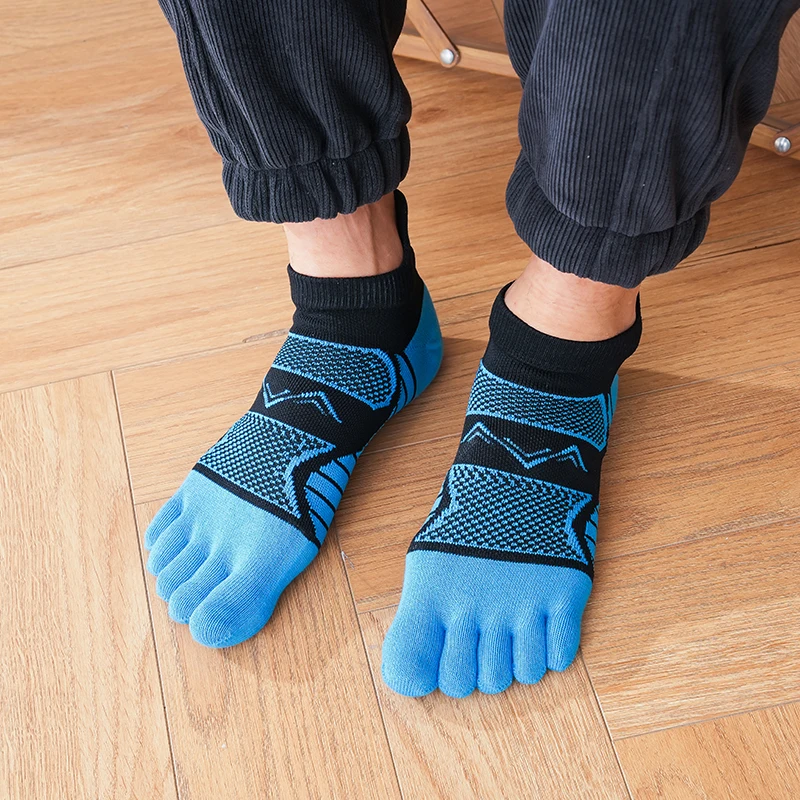 5 Pairs Sport Ankle Socks Toe Man Nylon Colorful Compression Quick-Drying Sweat-Absorbing Fitness Cycling Hiking 5 Finger Socks