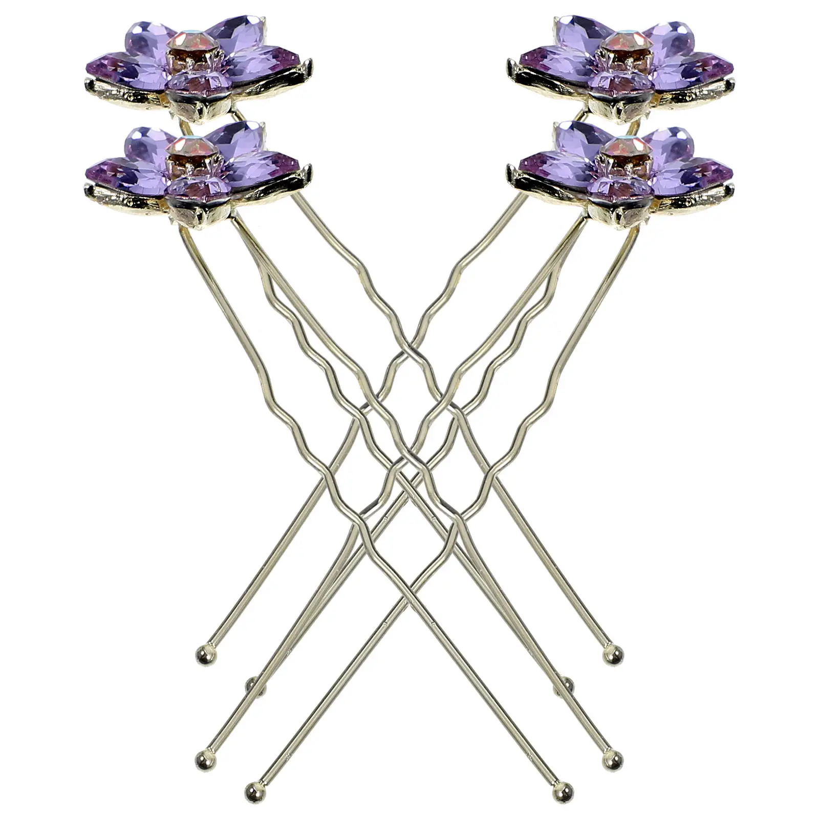 4Pcs Water Drill Hairpins Wedding Hair Accessories U Shape Bride Hair Clips Rhinestone Bridal Pins Wedding Headpiece for Bride