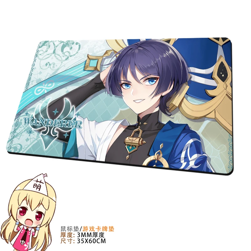 Anime Genshin Impact Raiden Shogun Balladeer Kirara Focalors Cosplay Office Wrist Rubber Oversized mouse pad Gel