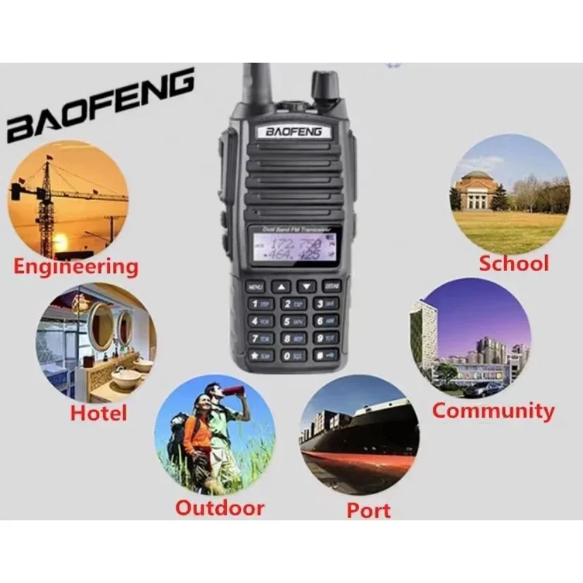 Radio Communicator Ht Walk Talk Baofeng Dual Band Uv-82