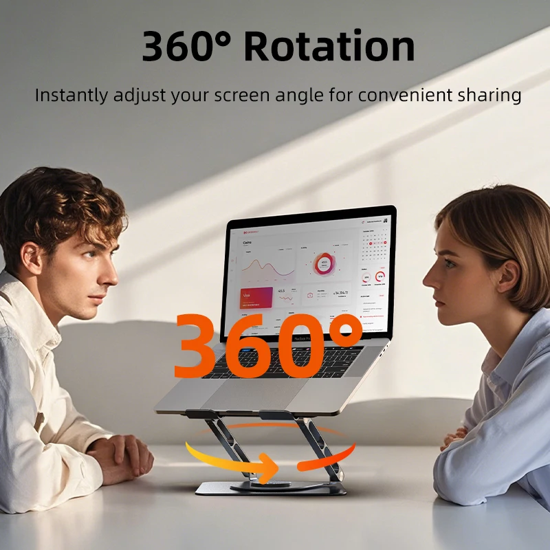 CABLETIME Laptop Stand 360° Rotation Foldable Aluminum Vertical iPad Stand for Dell Lenovo Gaming Laptop