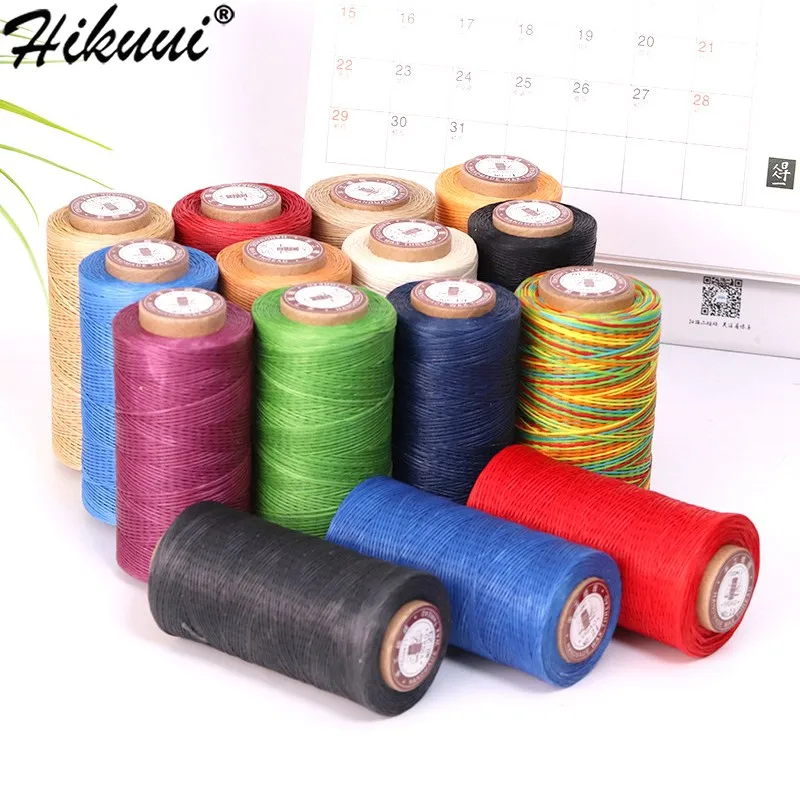 Leather Sewing Thread Repair Cord Hand Stitching Waxed Flat Thread For Leather Handicraft Tool 100% Polyester Cord 0.8mm