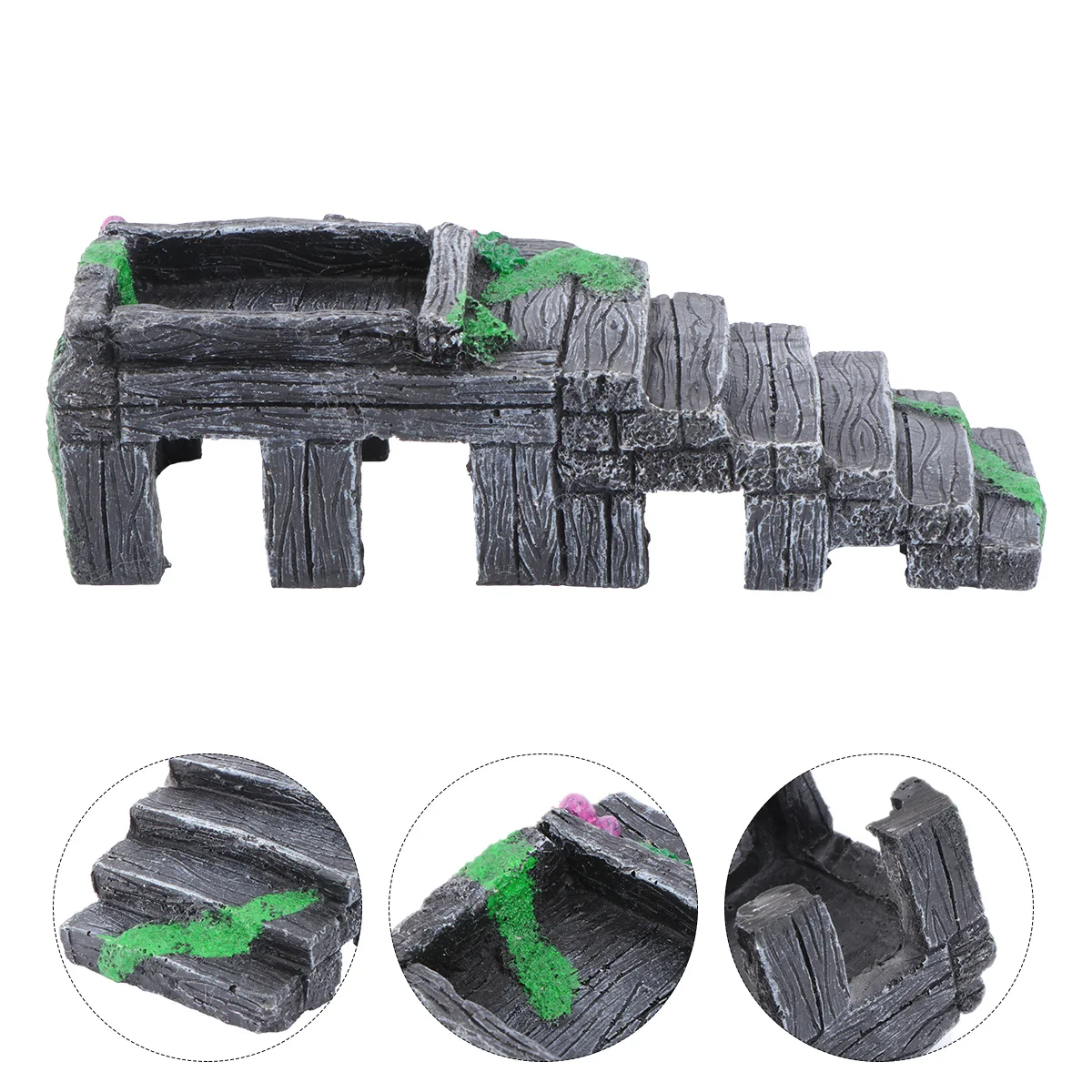 

Aquarium Fish Tank Resin Bridge Size M Turtle Basking Stone Bridge Reptile Hideout Cave Ornament Climbing Decoration