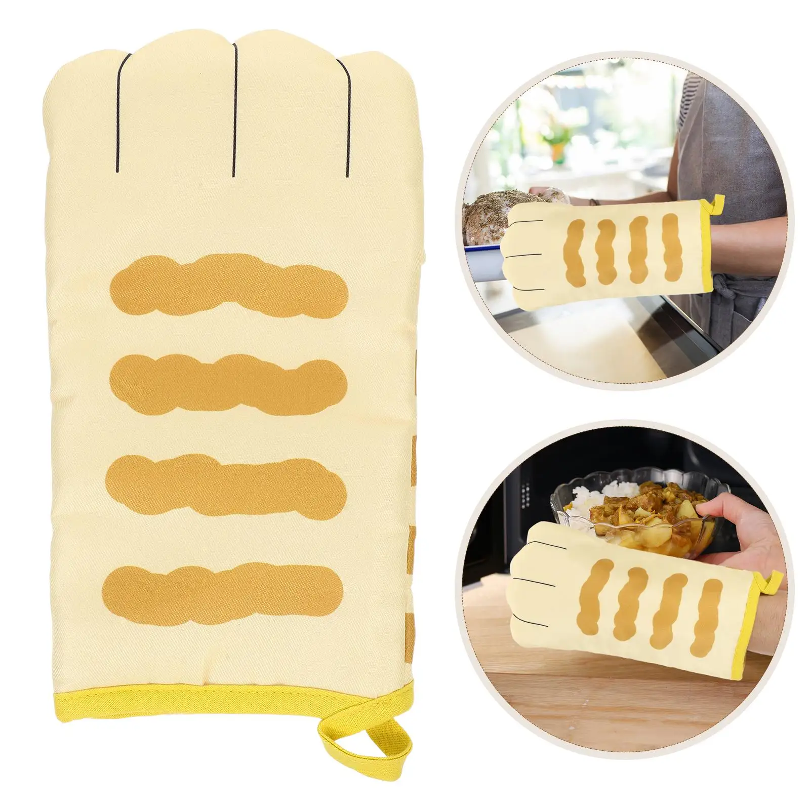 Термостойкие кухонные перчатки для духовки, терморукавицы для приготовления пищи, микроволновая печь, полиэстер, удобный дизайн, защита рук, барбекю
