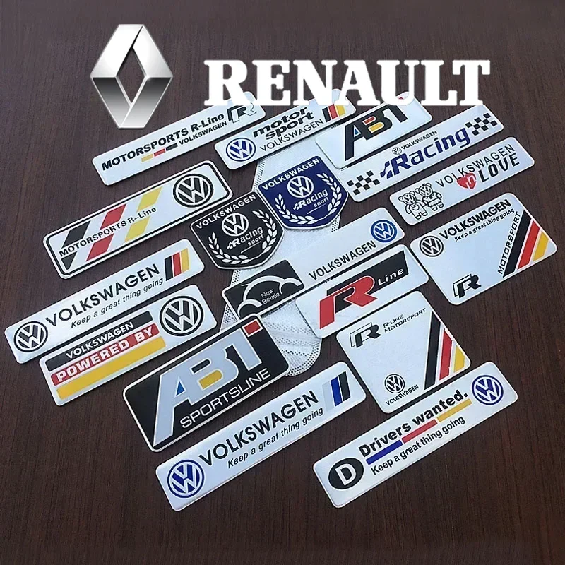 

Volkswagen Series Aluminum Badge Car Body Stickers Decals For VW GTI Polo Golf Passat Tiguan Arteon Touareg Taigo Caddy Jetta CC