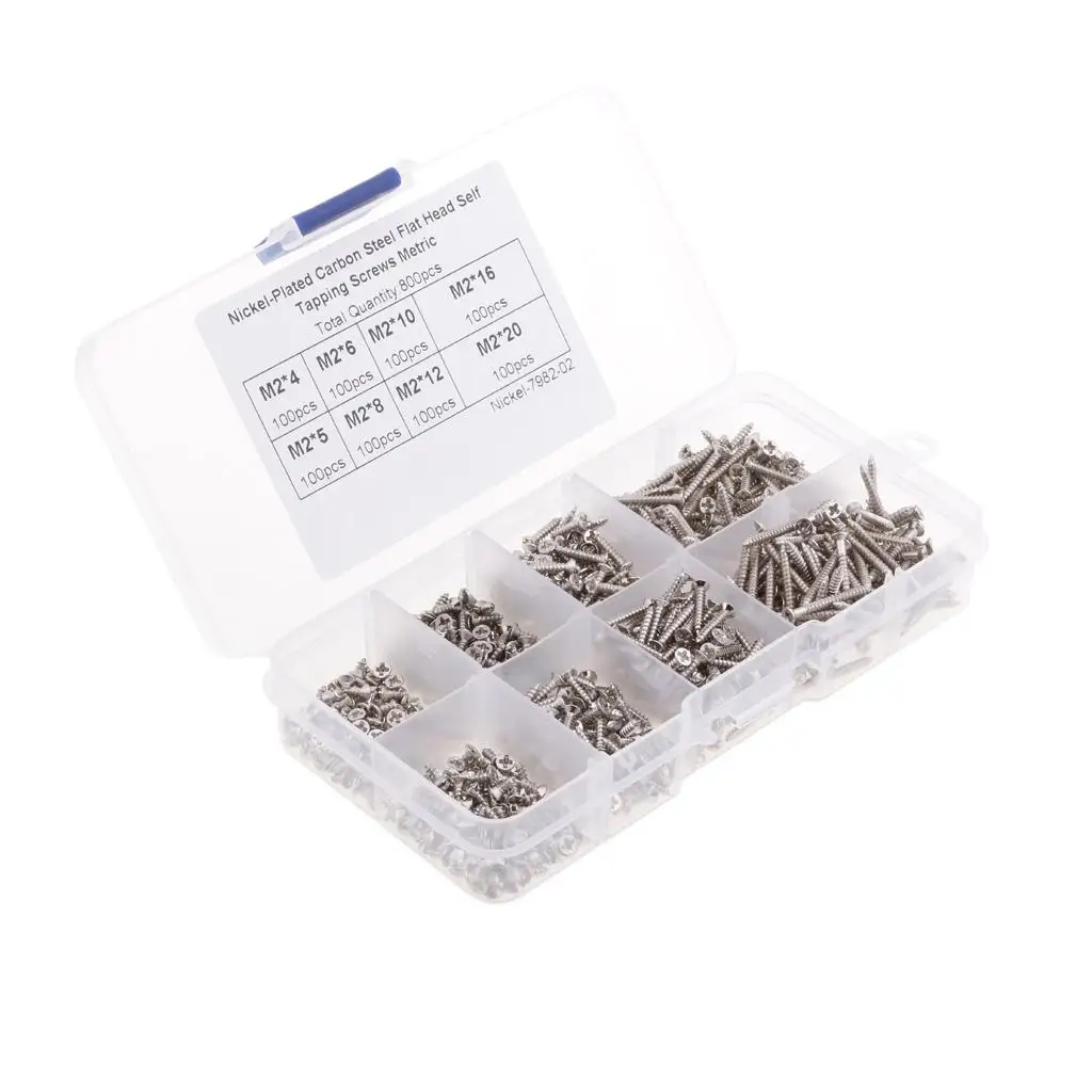 M2 Screws Nickel-plated Stainless Steel Assorted Set for Repair Furniture and Working Equipment Screws view 2