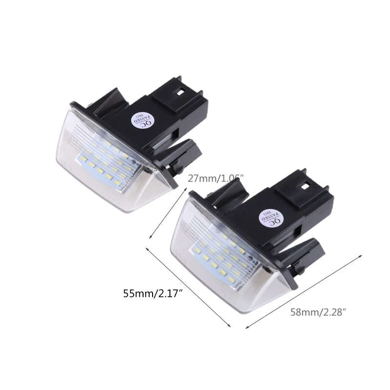 1 Pair 18 LED License Number Plate Lights Lamp for peugeot 206 207 307 308 406 Citroen C3/C4/C5/C6