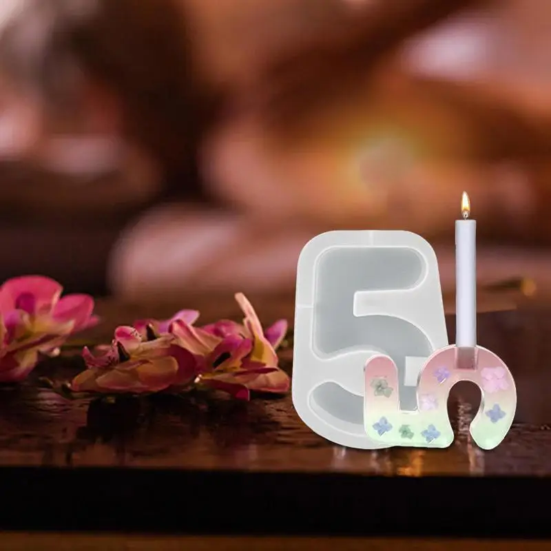 Candlestick Mold Number Candle Resin Molds Handmade Craft Cement Home Decorating Tools For Epoxy Resin Casting