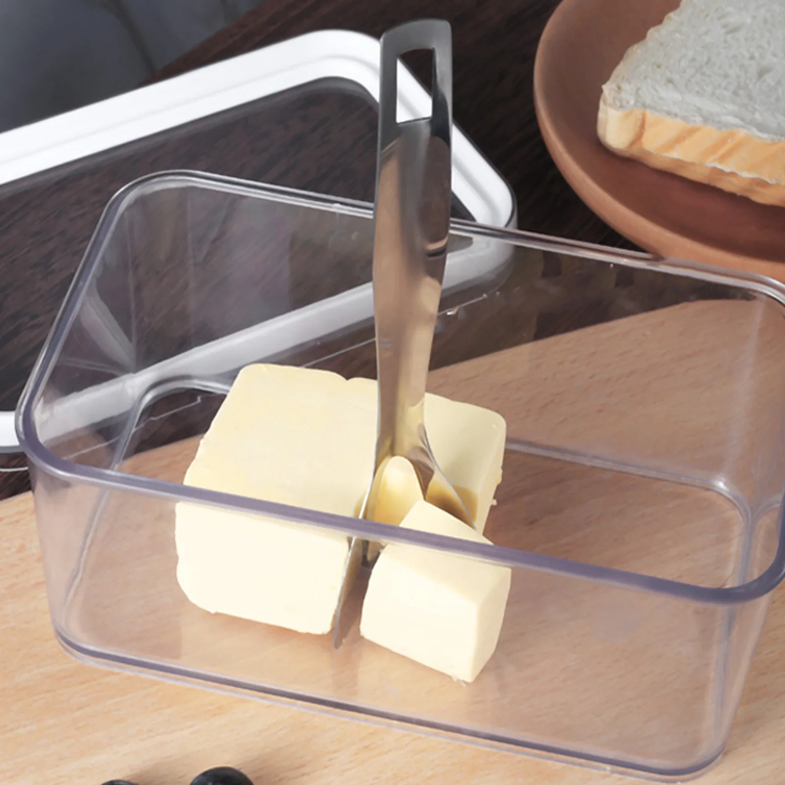 

Butter Sealed Box Keeper Stainless Steel Portable Dish Pet Cheese Reusable Container Lid Cutting Tool Storage Holder Kitchen Bar