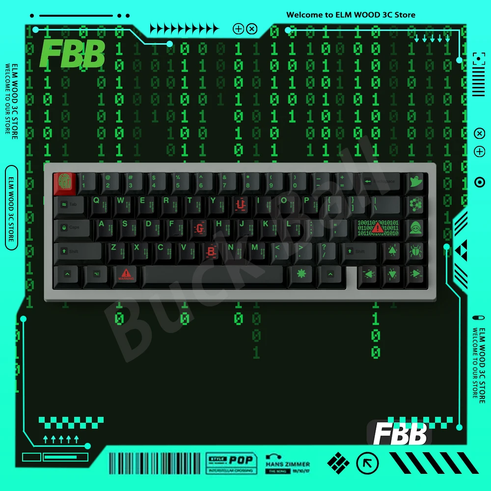 

Original FBB Hacker Mechanical Keyboard Keycaps Customized PBT Sublimation Gaming Keyboard Keycaps for PC Gamer Accessories Gift