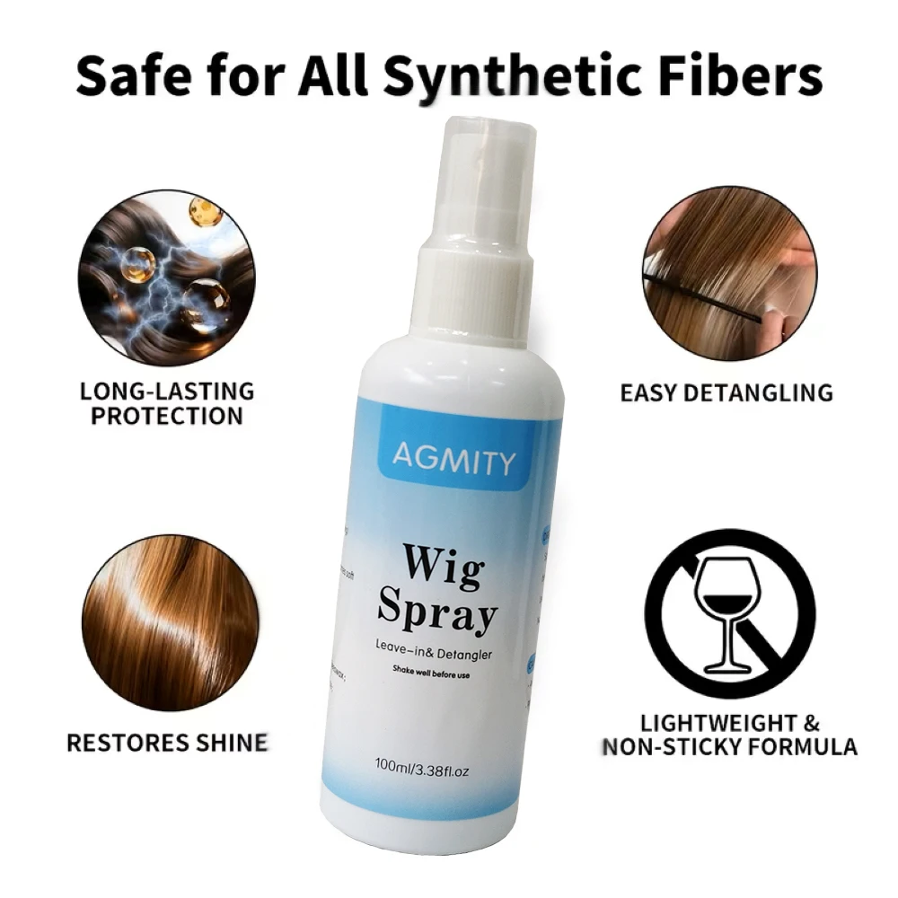 Wig Care Spray Leave-in Conditioner Moisturizing Smoothing Anti-frizz Detangle Soften Repair For Human Hair & Synthetic Wigs image 3