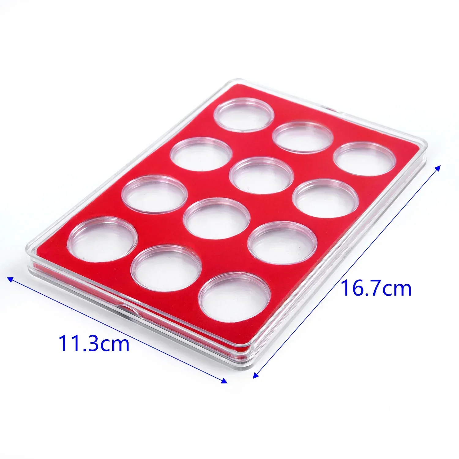 Coin Storage Box Plastic Zodiac Commemorative Coin Collection Protection Square Box Holder Round Hole Size 27mm