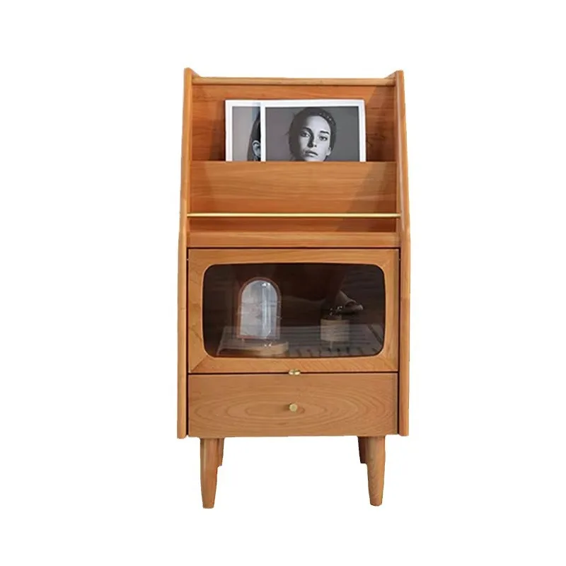 

Solid wood small bookshelf simple multi-functional locker