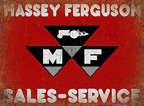 TSOSK Retro Metal tin Sign Massey Ferguson Sales Service Sign Wall Plaque Decor,Cave,Bar,Club, Home Wall Art Metal Tin Sign 8x12