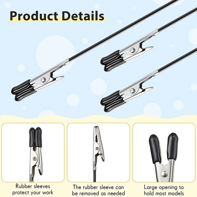 Painting Stand Base Holder And 24 Pcs Alligator Clip Sticks And Clean Brush For Modeling Parts For DIY Card Photo Memo