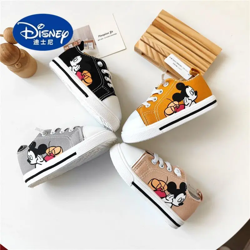 

Disney Mickey Kids Canvas Shoes | Elastic Lace-Up, Soft Sole Sneakers