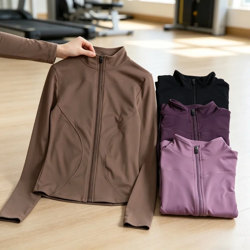 Plus Velvet Stand Collar Zip Up Sports Jacket Slim Fit Quick Dry Coat Fitness Yoga Slimming Top Daily Athletic Outfit