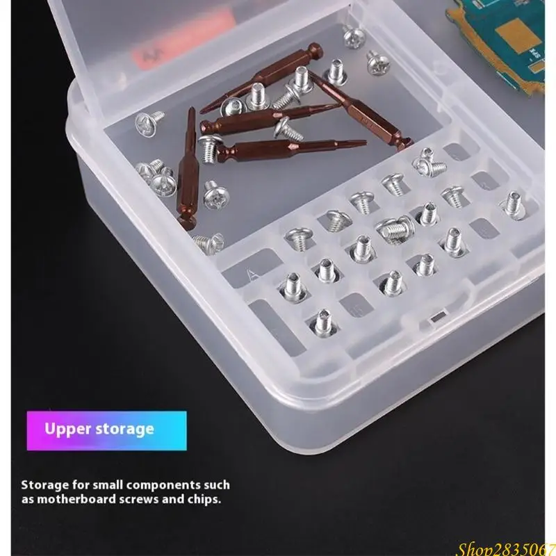 Clear Plastic Toolbox Storage Case Double Layer Storage Tray Visible Compartments Lightweight Repair Carriers 831F