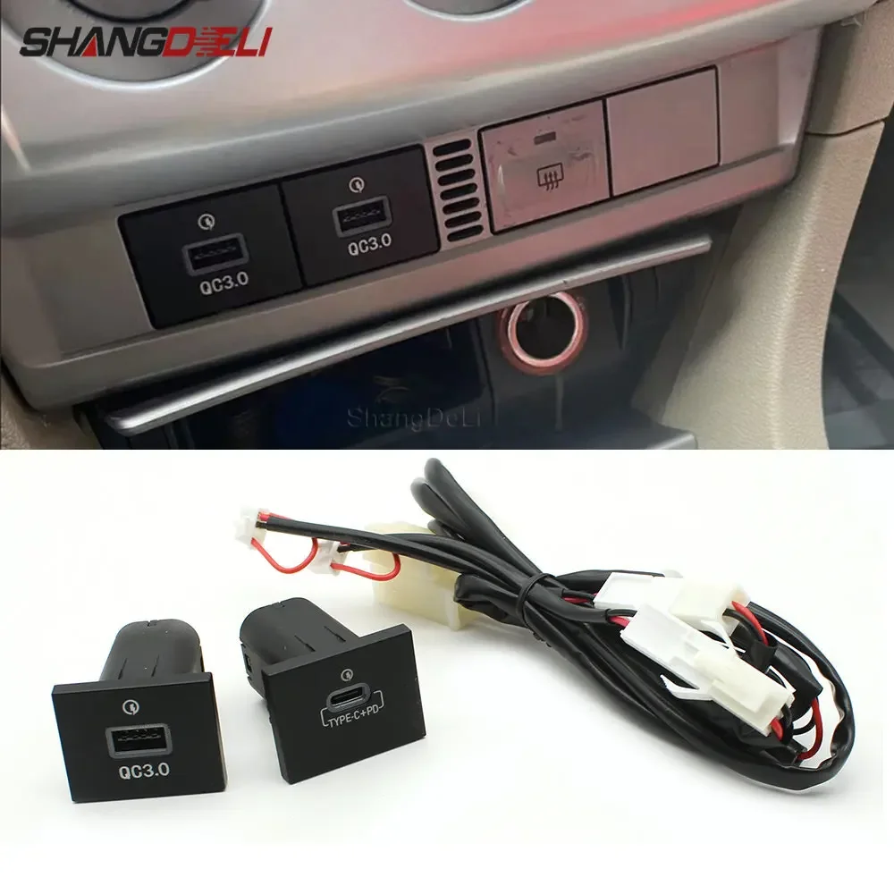 Ładowarka samochodowa USB PD Quick Charge QC3.0 Automatyczny przycisk ładowania telefonu do Ford Focus 2 mk2 2009 2010 2011 Akcesoria
