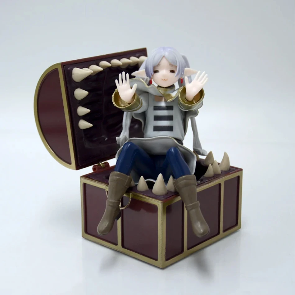 Frieren além do fim da jornada frieren caixa de tesouro monstro anime figura brinquedos samambaia macarrão rolha estatueta ação