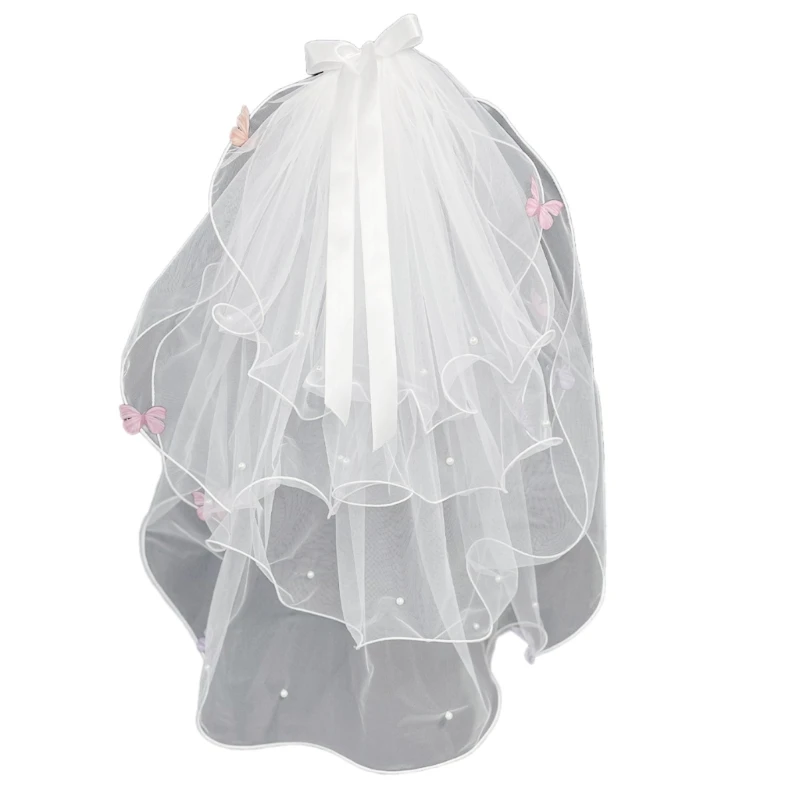 Voile mariée en perles couvre-tête blanc transparent, couvre-chef mariage