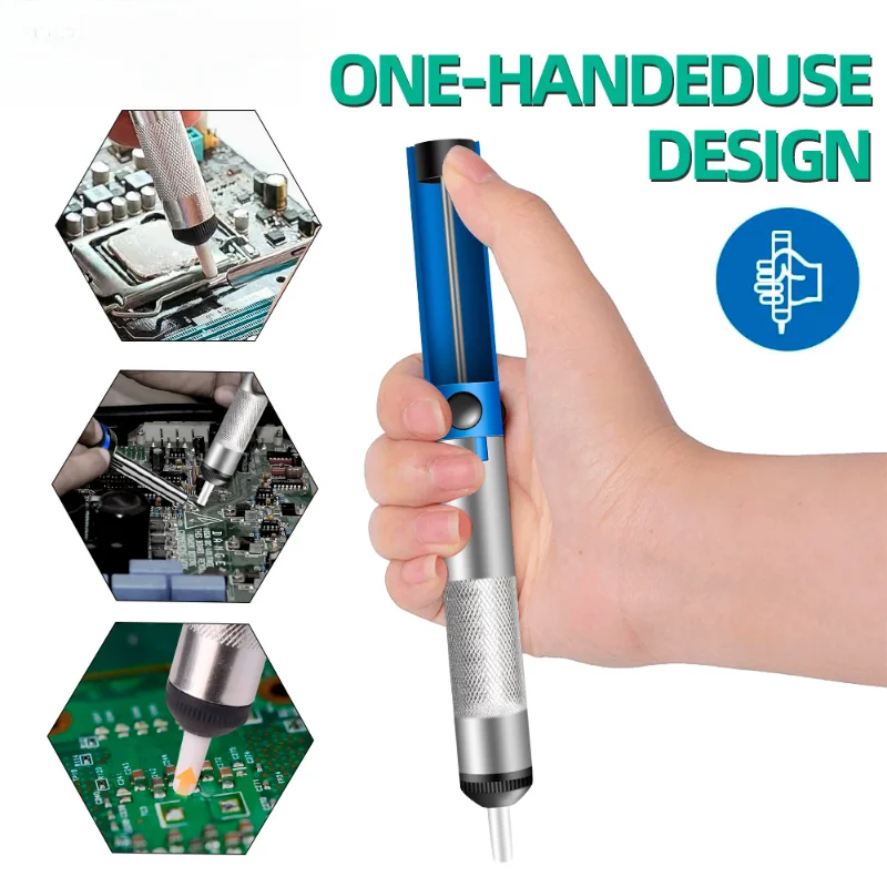 Desoldering Pump Solder - ปากกาดูดตะกั่วแบบสุญญากาศ ปั๊มดูดตะกั่วอลูมิเนียม ปืนดูดตะกั่ว เครื่องมือถอดตะกั่วสำหรับงานเชื่อม ﻿