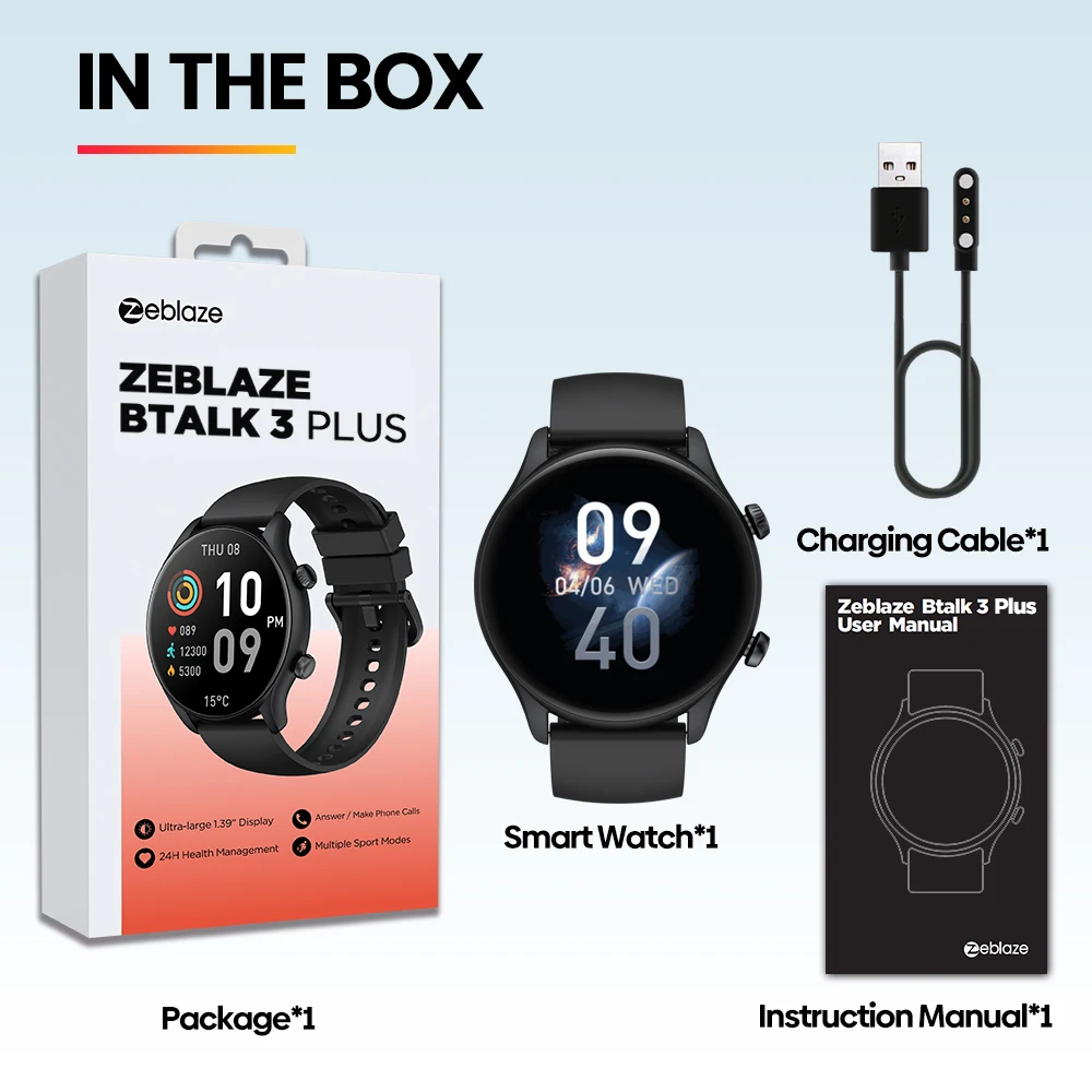 Oryginalny Zeblaze Btalk 3 Plus inteligentny zegarek Bluetooth dzwoni do mężczyzn Smartwatch opaska monitorująca aktywność fizyczną 1.39