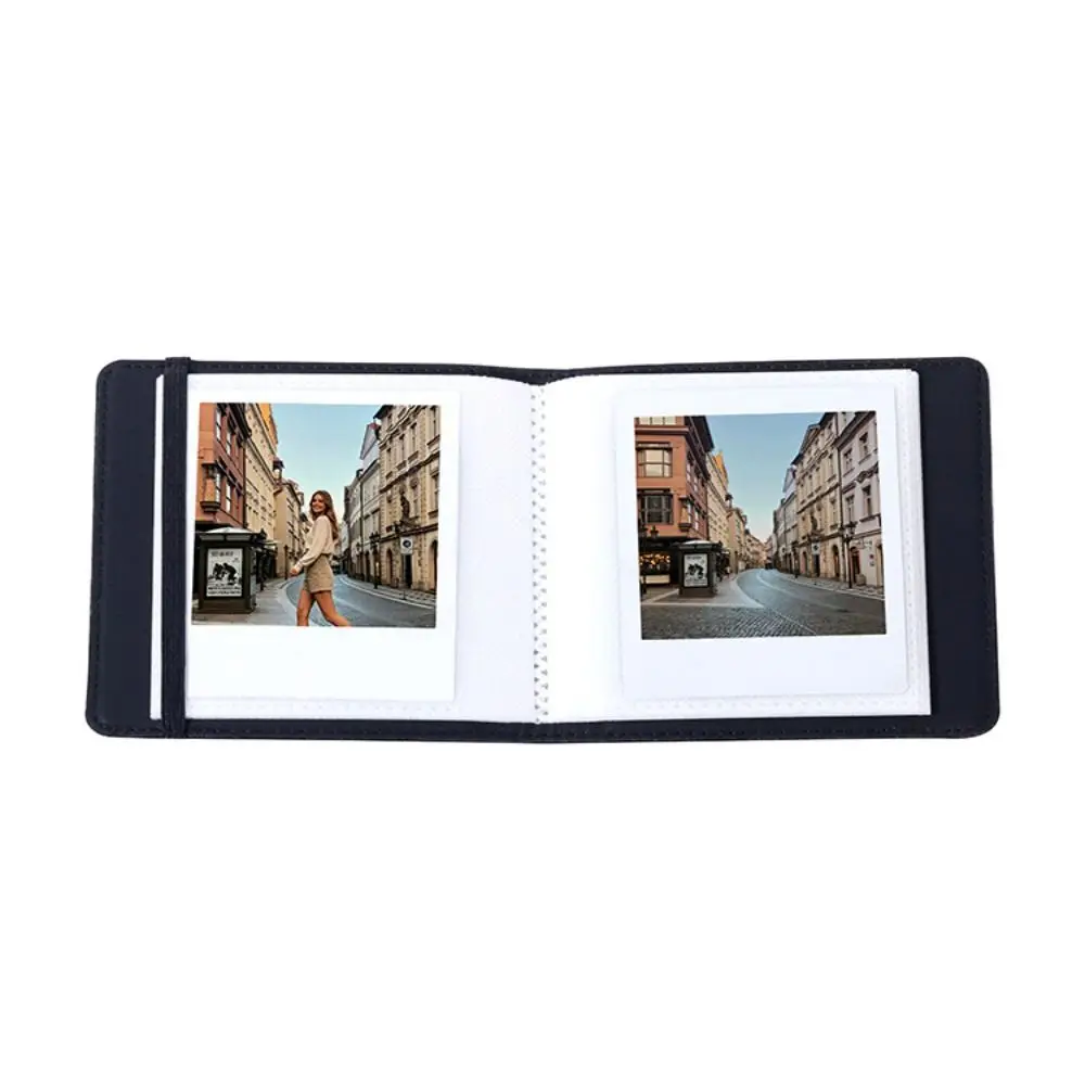 PU Leather 4 Inch Photo Album 28 Pockets Front Display Window Memory Book Clear Pocket Pages for Fujifilm Instax Square SQ