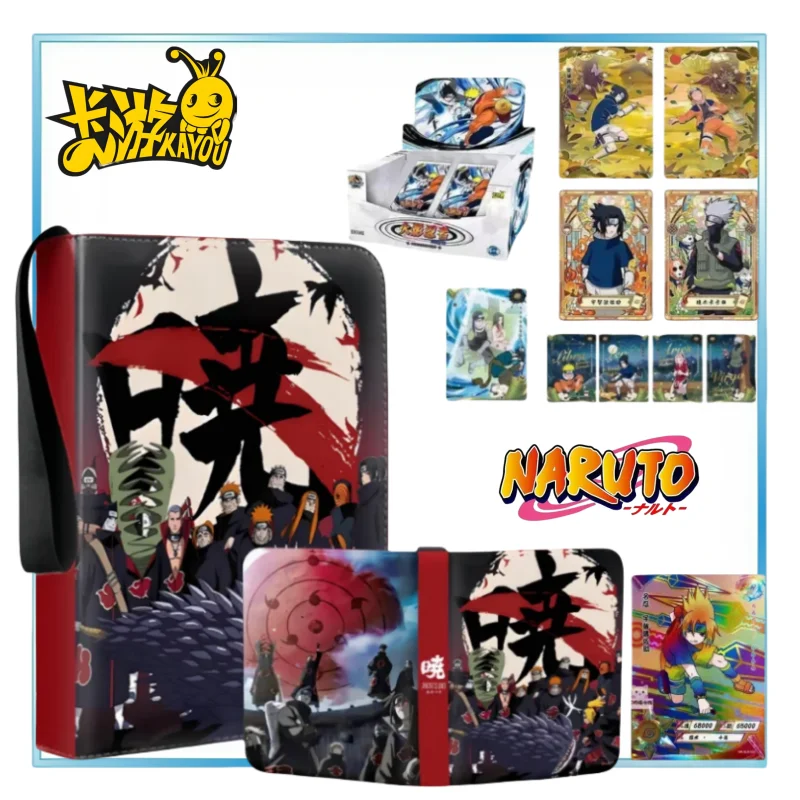 

Naruto Four-box Grid Card Album 400pcs Large-capacity Collection Booklets Idol Photos Storage Box KAYOU Genuine 6th Bullet Card