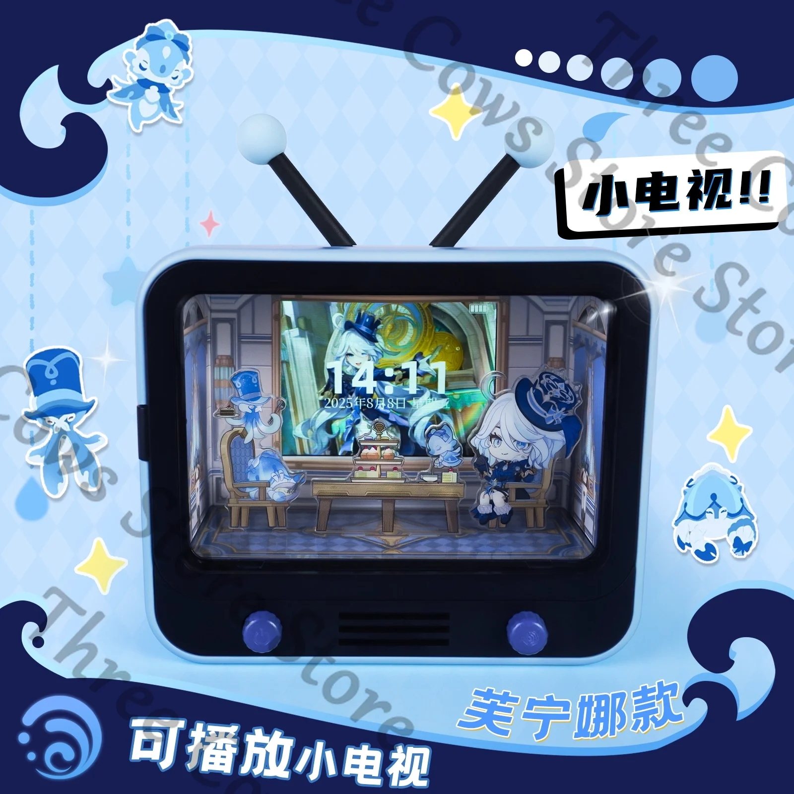 

Anime Genshin Impact Furina Focalors Cosplay Cartoon Electronic Clock Clocks Timepiece Television Model Accessories Fans Gift