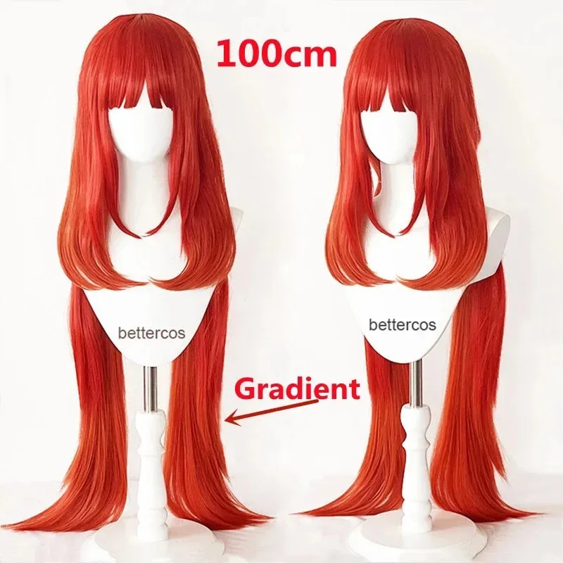 Nilou Impact Wig Merah Lurus Panjang Cosplay Anime Wig Sintetis Tahan Panas Pra-gaya