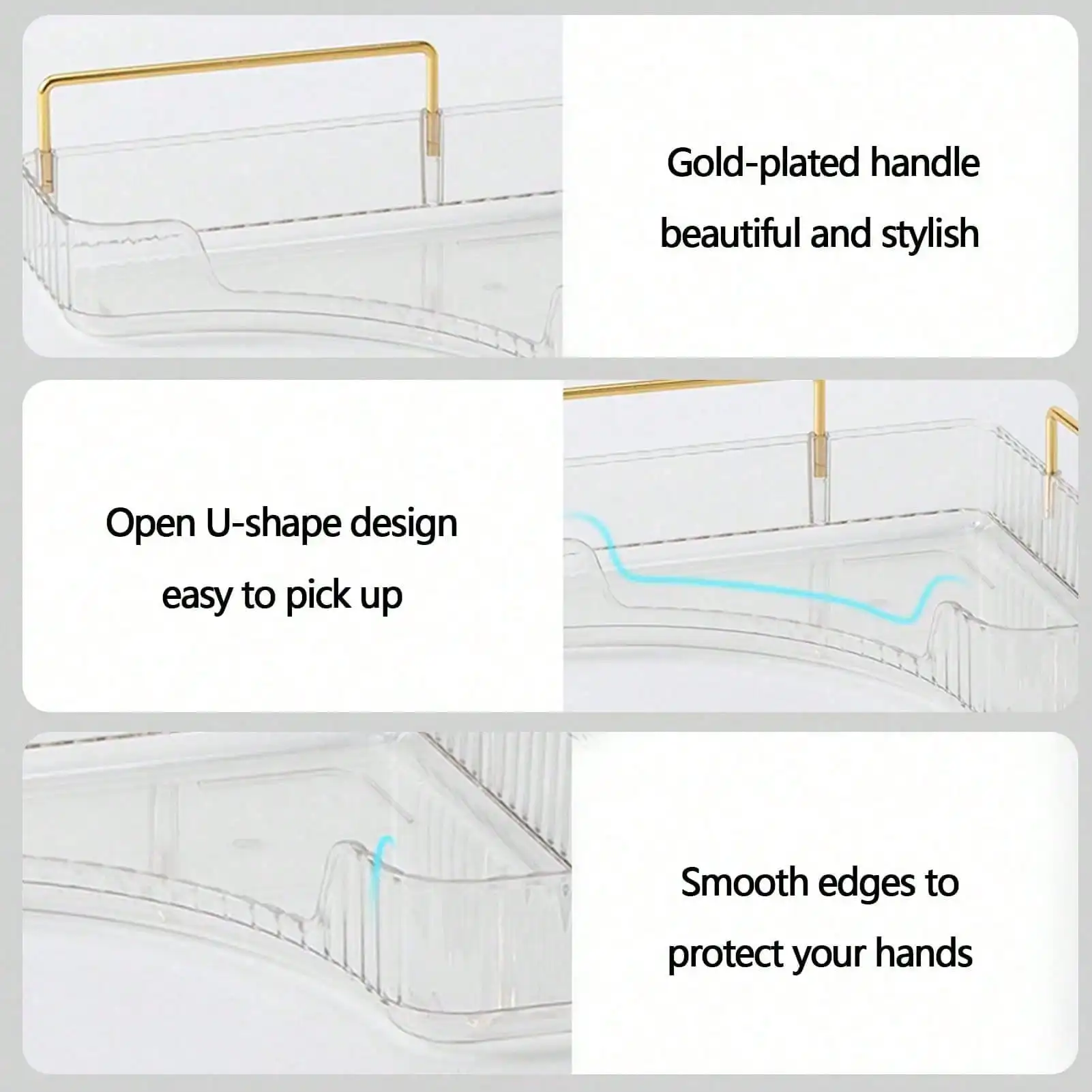 Dual Option Triangle Corner Vanity Storage Rack, Compact 2-Layer Clear Tray & Tall 17.52in High-Capacity 3-Layer Amber Gold Tinted Organizer, Detachable Washable Countertop Shelf Resists Bathroom Damp