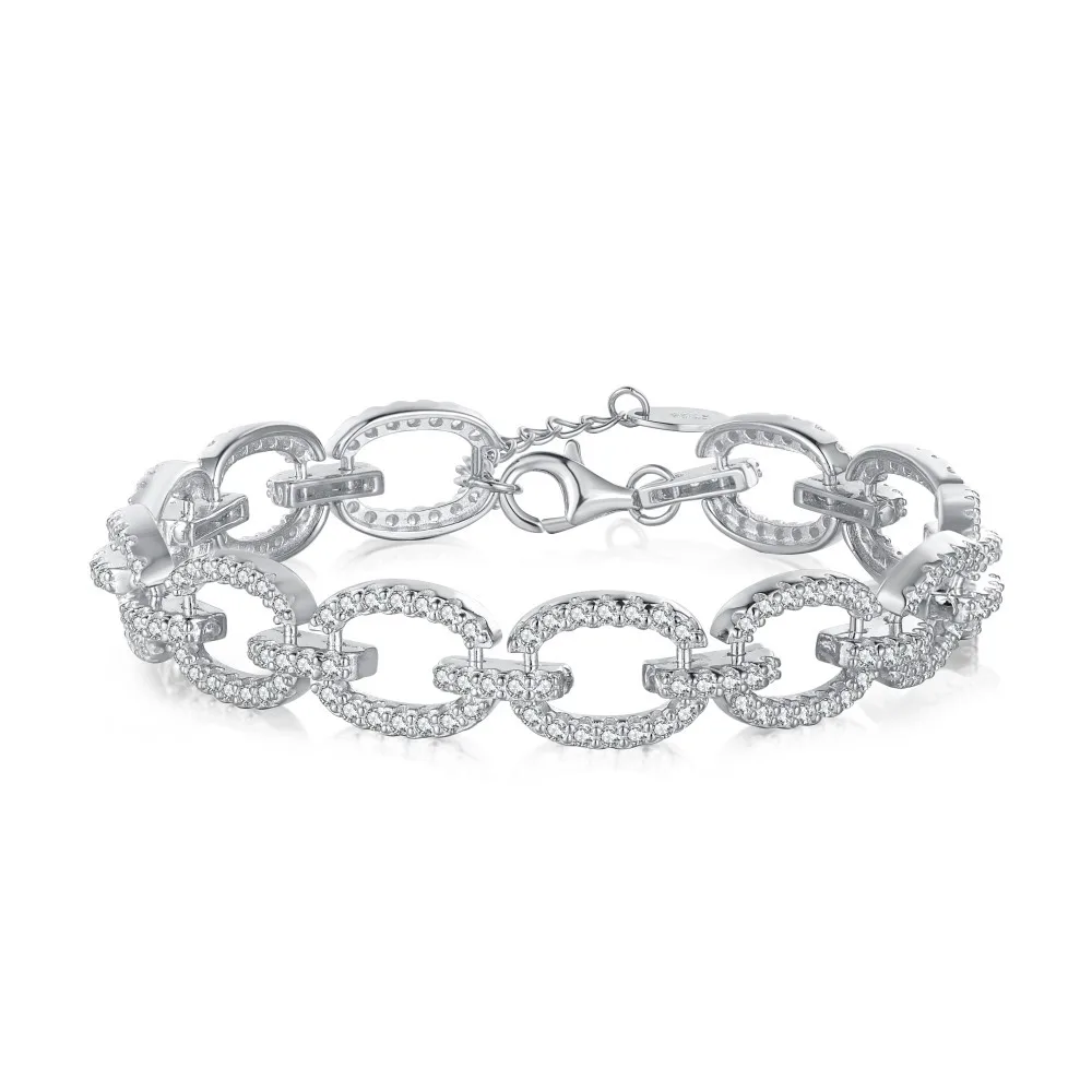 925 Sterling Silver Bracelet for Women with Horseshoe Shaped Zirconia Inlaid Fashionable and Versatile Light Luxury Style