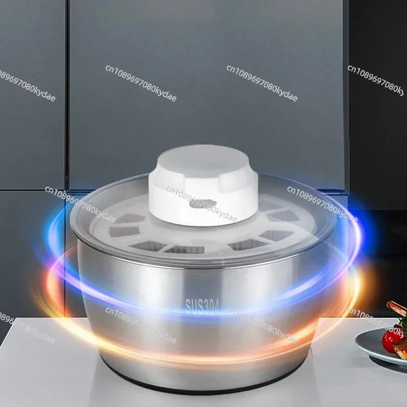 Electric Salad Spinner Drainer Spin Dryer Washer Dehydrator Rechargeable Dewatering Washing Machine Fruit Vegetable Cleaner Tool