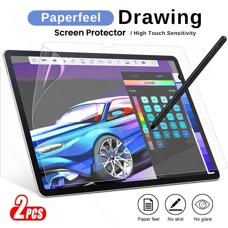 

2Pcs Paper Feel Screen Protector For Apple iPad Pro 13 11 Pro13 Pro11 (2024) Matte PET Painting Film i Pad Air13 Air 11 13 2024