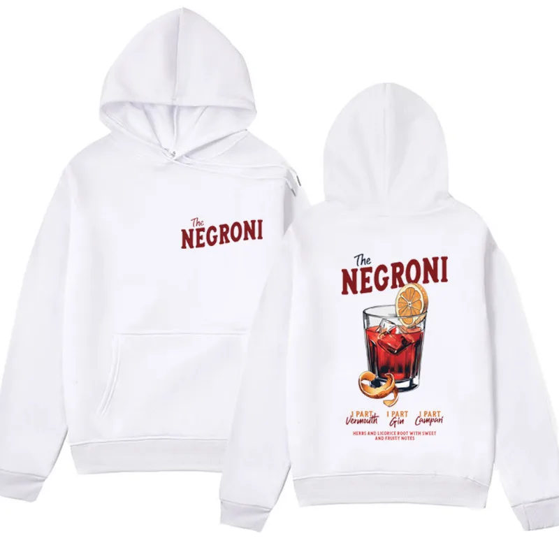 

THE NEGRONl Graphic Hoodie Men's Women's Funny Cocktail Themed Gift Made From Organic Oversized Streetwear Hooded Sweatshirts