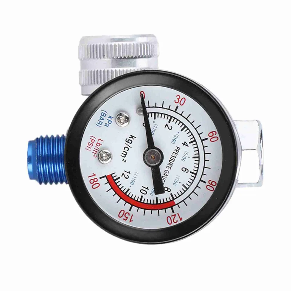 1pcs G1/4 Thread Air Pressure Regulator Adjustable 0-180 PSI Built-in Pressure Gauge Spray Gun Regulator