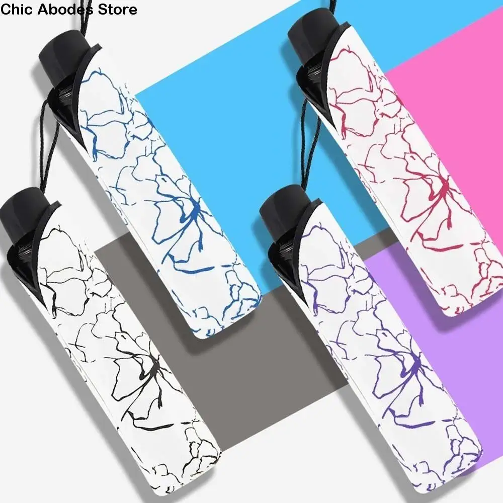 

Lightweight Hibiscus Printed Umbrella High-end 8 Bone Support Frame Dual-use Folding Umbrella Portable Reinforcement