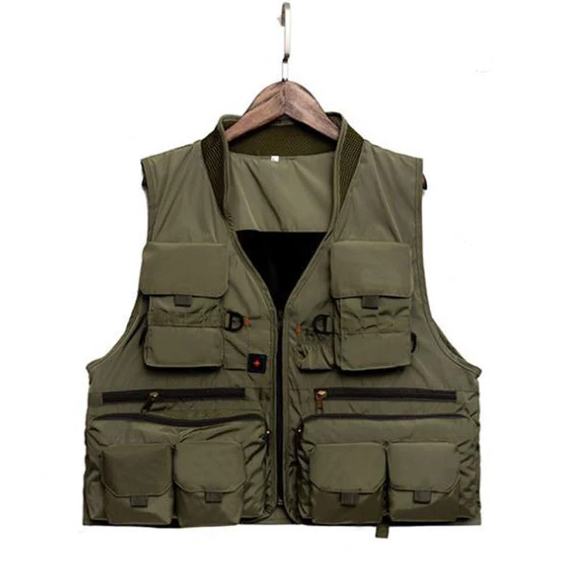 Outdoor Men Military Breathable Quick Dry Multi-pockets Zipper Fishing Vest Hunting Trekking Photography Waistcoat