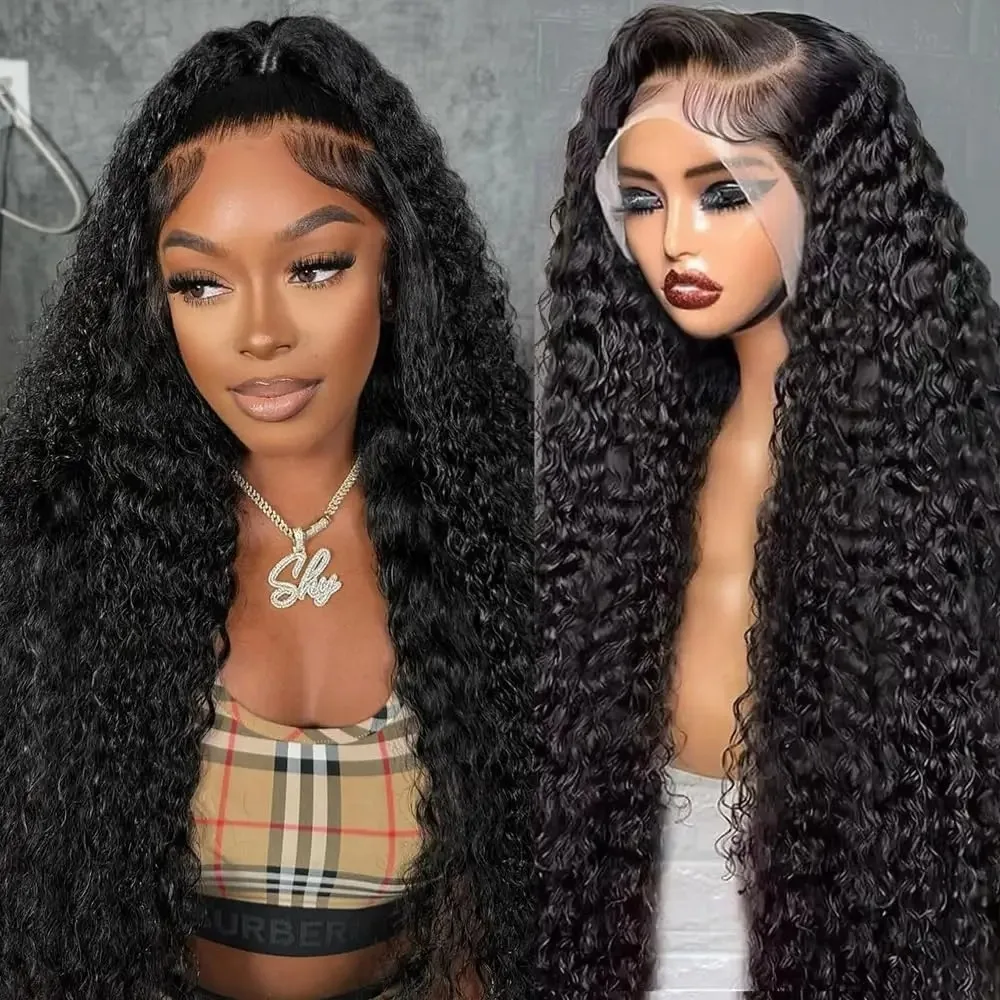 32 34 36 Inch Deep Wave Jerry Curly Human Hair Wigs 13x4 13x6 Hd Lace Frontal Wigs Brazilian For Black Women Preplucked 200 Density