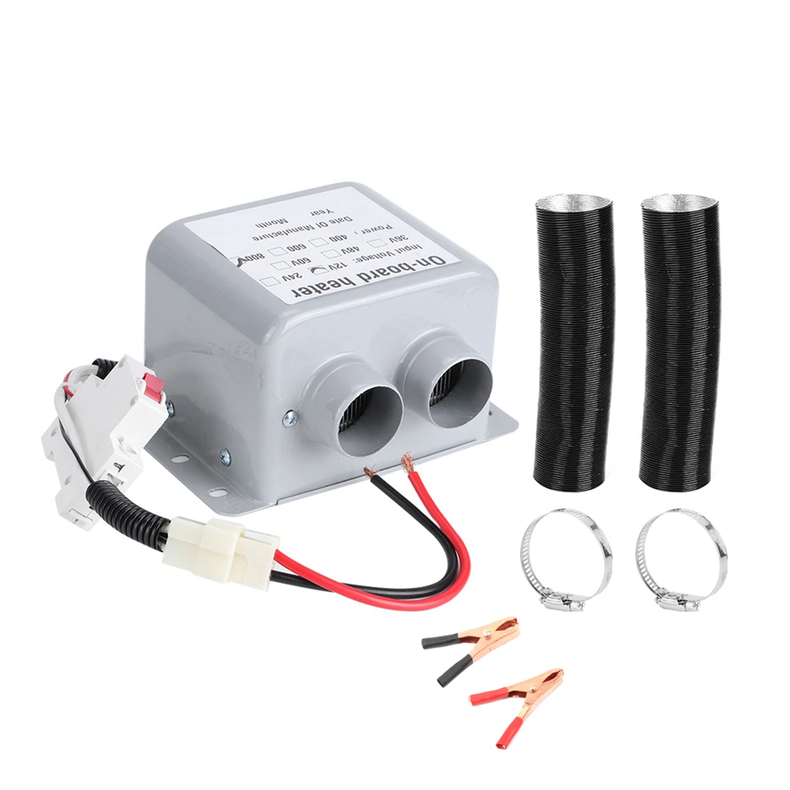 12V 800W Car Heater Windshield Glass Defroster Mist Eliminate 2 Air Outlet 5s Fast Heating for Car Lorry Truck Parking Heater