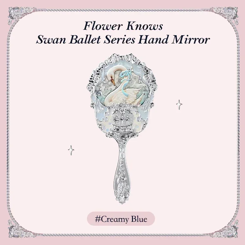 Flower Knows Mirror Swan Ballet Moonlight Mermaid Collection Handheld Mirror Limited White Blue Pink Chocolate Fairy Mirror