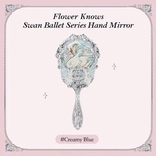 Imagen 1 del producto Flor sabe espejo Cisne Ballet Luz de luna colección sirena espejo de mano limitado blanco azul rosa Chocolate Hada espejo