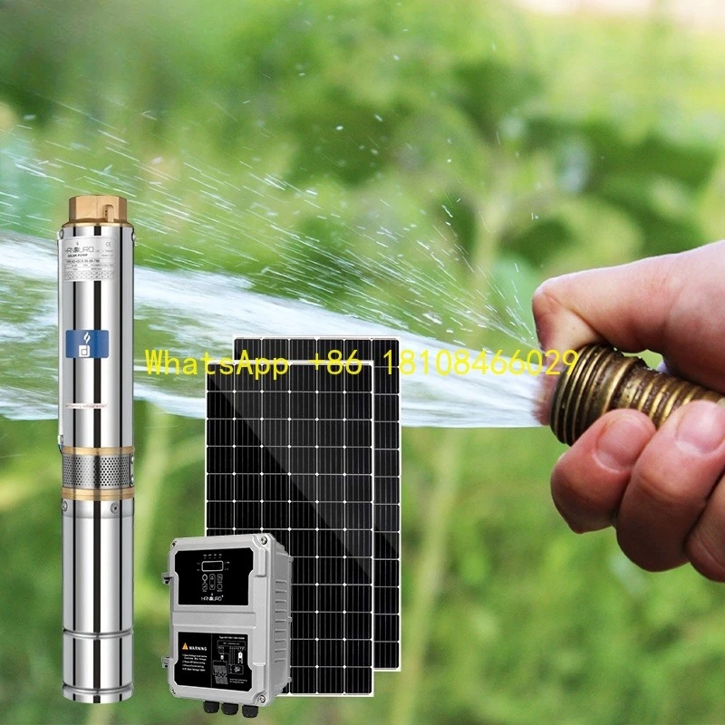 4 بوصة مضخة مياه تعمل بالطاقة الشمسية مضخة الآبار مضخة نافورة شمسية الري بدون لوحة طاقة شمسية التيار المتناوب/تيار مستمر 6 م 3 / ساعة 135 م 110 فولت 2.0 حصان
